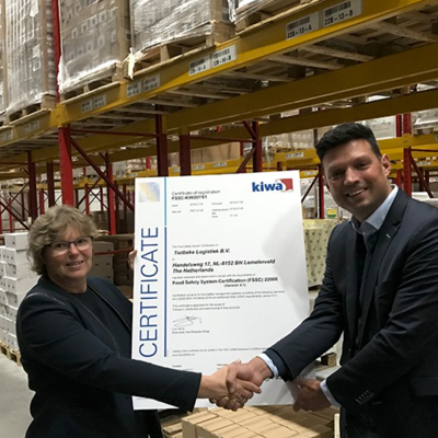 Eerste FSSC-22000 van KIWA voor Tielbeke Logistiek